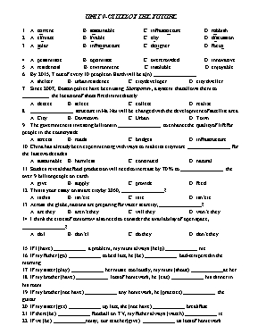 Bài tập Unit 9 môn Tiếng Anh Khối 11 (Sách Thí điểm)